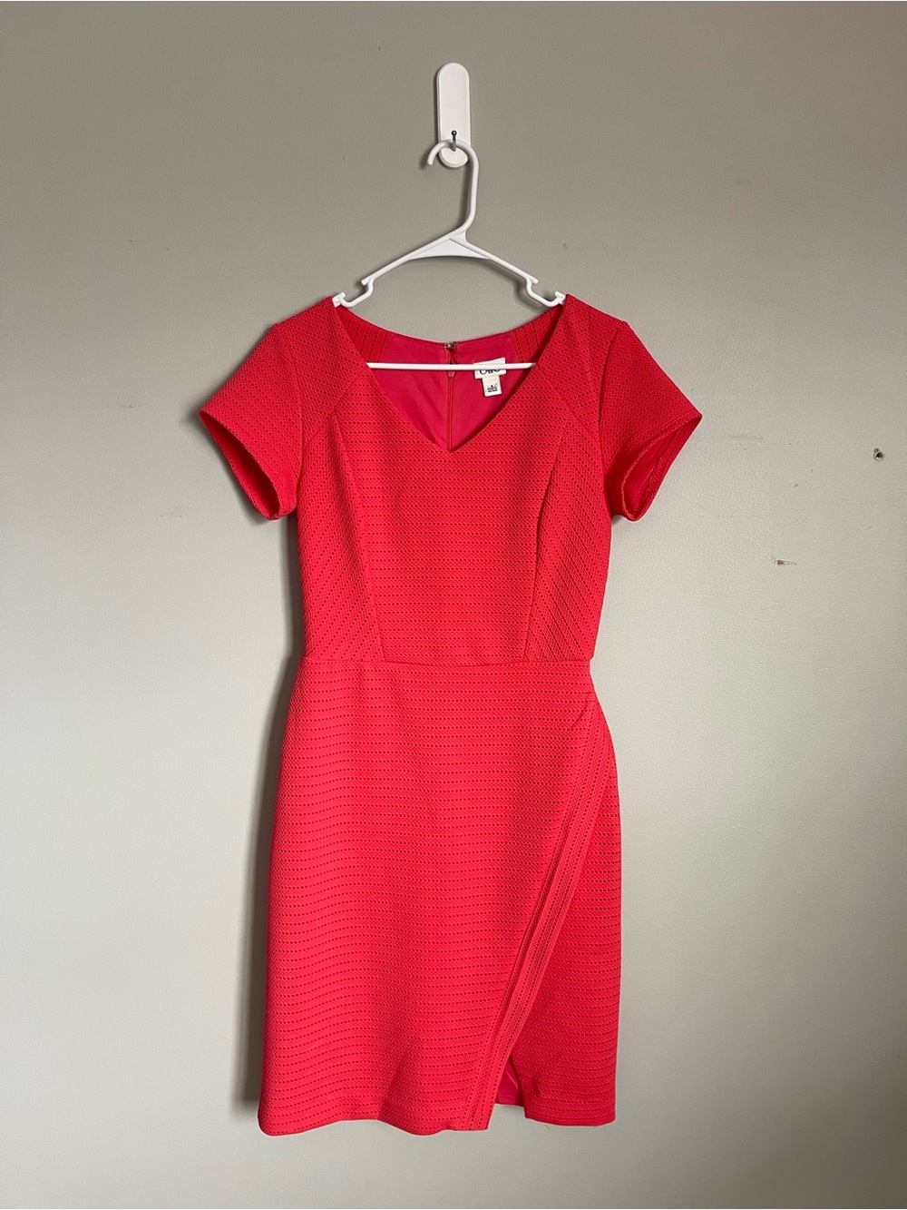 CATO | Red-Orange Short Sleeve V-Neck Dress Sz 8